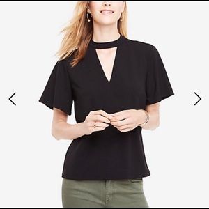 Ann Taylor Black Choker Top XS